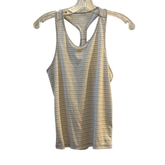 DSG Girls XL Striped Sleeveless Racerback Tank Top Gray Casual Summer - Picture 1 of 7
